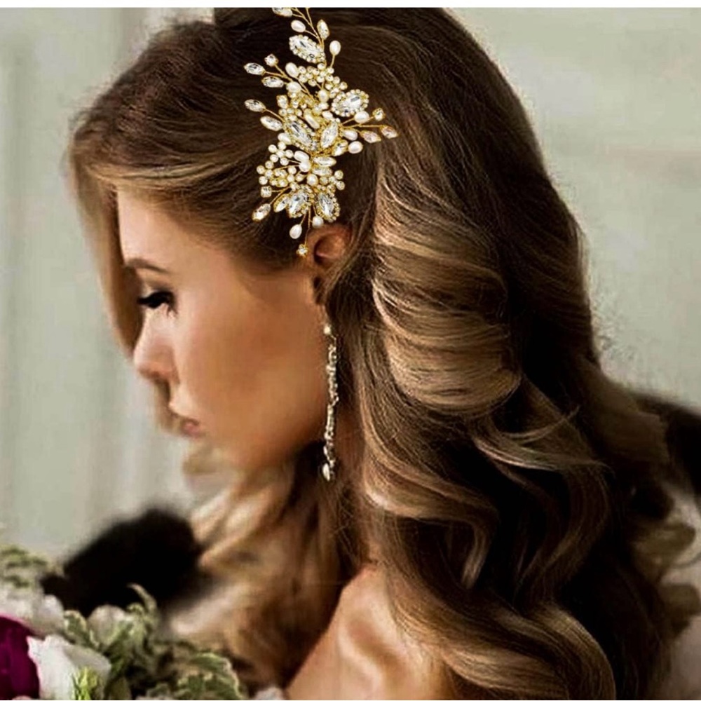 NWT Crystal Bride Wedding Hair Comb Pearl Bridal Hair Piece Hair Accessories